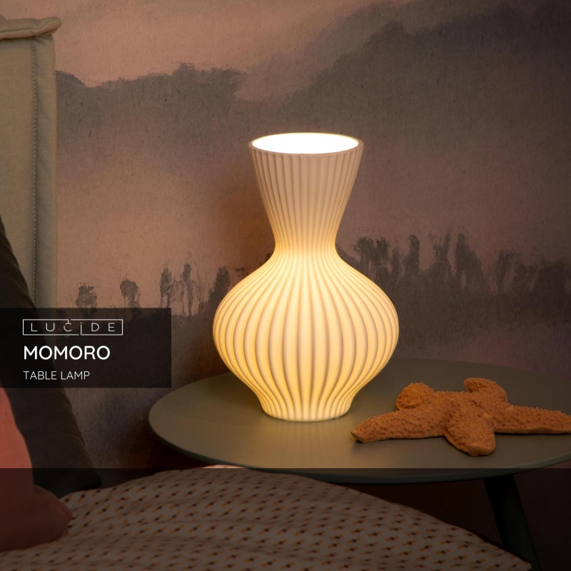 Lucide MOMORO - Stolná lampa - 1xE14 - Biela